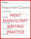 Important Events Handwriting and Spelling Practice Worksheet Important Events Handwriting and Spelling Practice Worksheet
