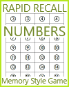 Numbers Rapid Recall Memory-Style Game Cards Numbers Rapid Recall Memory-Style Game Cards