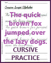 Quick Brown Fox Cursive Handwriting Worksheet Quick Brown Fox Cursive Handwriting Worksheet