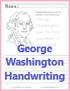 George Washington Coloring Page with Handwriting Practice George Washington Coloring Page with Handwriting Practice