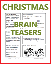 Christmas Head-scratchers Worksheet for Kids Christmas Head-scratchers Worksheet for Kids