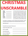 Christmas Unscramble Worksheet Christmas Unscramble Worksheet for Grades 4-6