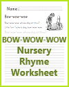 Bow-wow-wow Nursery Rhyme Worksheet Bow-wow-wow Nursery Rhyme Worksheet