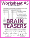 Brain Teasers for Kids Worksheet #5 Brain Teasers for Kids Worksheet #5