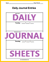 Daily Journal Sheets Daily Journal Sheets