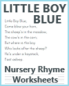 Little Boy Blue Nursery Rhyme Worksheets Little Boy Blue Nursery Rhyme Worksheets