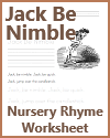 Jack Be Nimble Nursery Rhyme Worksheet Jack Be Nimble Nursery Rhyme Worksheet
