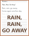 Rain, Rain, Go Away Nursery Rhyme Worksheet Rain, Rain, Go Away Nursery Rhyme Worksheet
