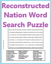 Reconstructed Nation Word Search Puzzle Reconstructed Nation Word Search Puzzle