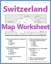 Switzerland Map Worksheet Switzerland Map Worksheet