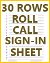 30 Lines - Version - Roll Call/Attendance Sign-In Sheet 30 Lines - Version - Roll Call/Attendance Sign-In Sheet