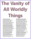 The Vanity of All Worldly Things by Anne Bradstreet The Vanity of All Worldly Things by Anne Bradstreet