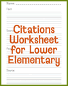 Primary Grades Citations Worksheet Primary Grades Citations Worksheet