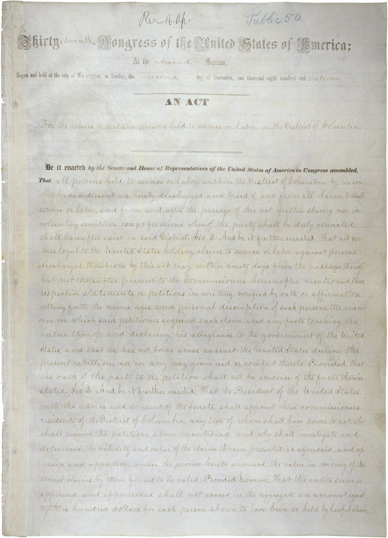 District of Columbia Emancipation Act, 1862