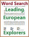 Leading European Explorers Word Search Leading European Explorers Word Search