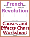 French Revolution Causes and Effects Blank Chart Worksheet