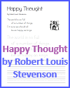 Happy Thought by Robert Louis Stevenson PDF Worksheet Happy Thought by Robert Louis Stevenson PDF Worksheet
