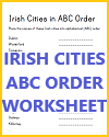 Irish Cities in ABC Order Worksheet Irish Cities in ABC Order Worksheet