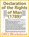 Declaration of the Rights of Man (1789) DBQ Worksheet Declaration of the Rights of Man (1789) DBQ Worksheet