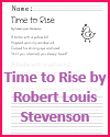 Time to Rise by Robert Louis Stevenson PDF Worksheet