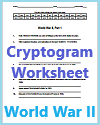 World War II Cryptogram Code Puzzle Worksheet World War II Cryptogram Code Puzzle Worksheet