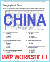 China Map Worksheet China Map Worksheet