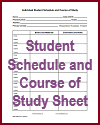 Student Schedule and Course of Study Sheet Student Schedule and Course of Study Sheet