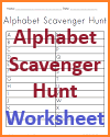Alphabet (ABC) Scavenger Hunt Worksheet