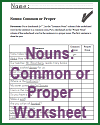 Nouns: Common or Proper Worksheet Nouns: Common or Proper Worksheet