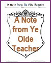 A Note from Ye Olde Teacher Stationery