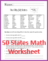 Fifty States Math Worksheet Fifty States Math Worksheet