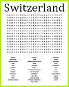 Switzerland Word Search Puzzle Switzerland Word Search Puzzle