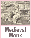 Medieval Monk Copying a Manuscript Medieval Monk Copying a Manuscript