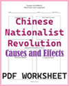 Causes and Effects of Chinese Nationalist Revolution PDF Worksheet Causes and Effects of Chinese Nationalist Revolution PDF Worksheet