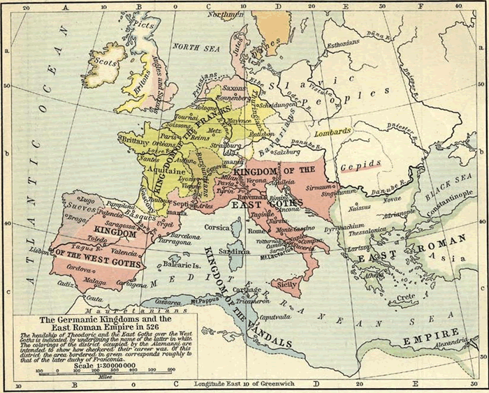 Barbarian Kingdoms of Europe (526 C.E.)