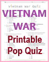 Vietnam War Pop Quiz PDF Printable Vietnam War Pop Quiz