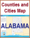 Alabama Counties and Cities Map