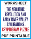 Neolithic Revolution and Early River Valley Civilizations Code Puzzle