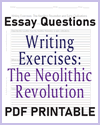 Neolithic Revolution and Early Civilizations Writing Exercises