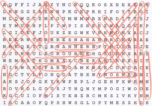 Famous Toledoans Word Search Puzzle Answer Key