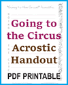 Going to the Circus Acrostic Poem Writing Worksheet