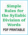 Simple Rules for the Syllabic Division of Words