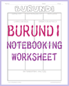 Burundi Notebooking Worksheet