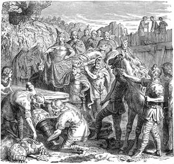 Burial of Alaric the Bold in the bed of the Bucentius. 