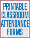 Printable Classroom Attendance Forms