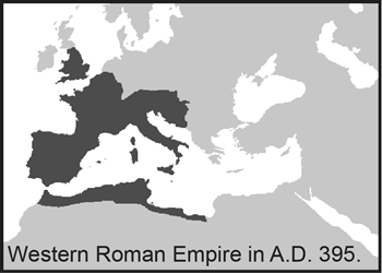 Western Roman Empire in A.D. 395.