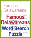 Famous Delawareans Word Search Puzzle