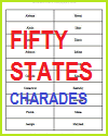 Fifty States Charades Quiz Game Cards