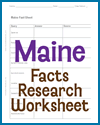 Maine Facts Research Worksheet