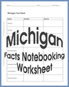 Michigan Facts Notebooking Worksheet